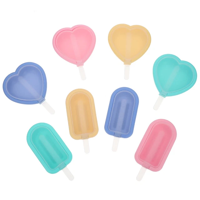 Fabricante de paletas reutilizable molde de silicona molde de corazón molde de paletas de silicona 8 piezas