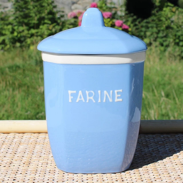 ANCIEN POT A FARINE MEHL EN CÉRAMIQUE FAÏENCE ceramic art nouveau EUR