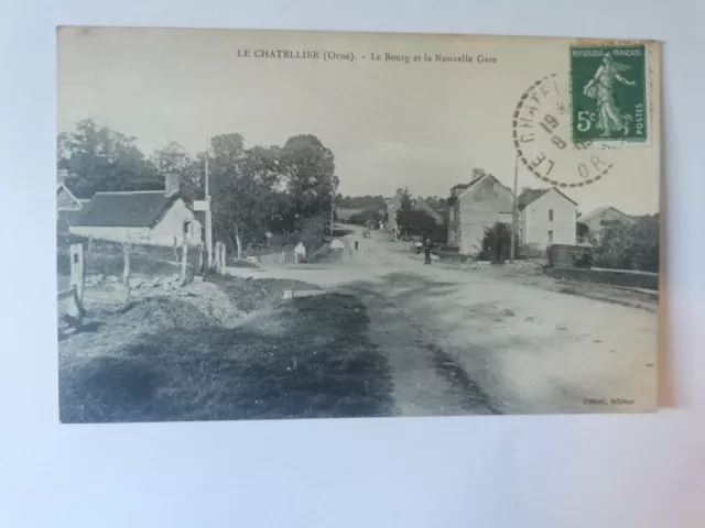 CPA 61 LE CHATELLIER - Le Bourg et la Nouvelle Gare