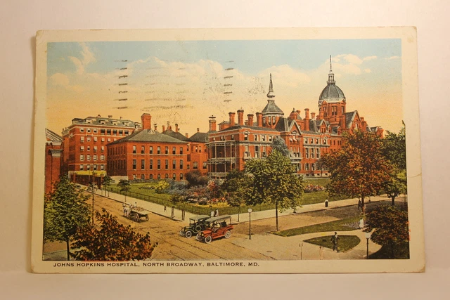 Postcard Johns Hopkins Hospital North Broadway Baltimore MD V29