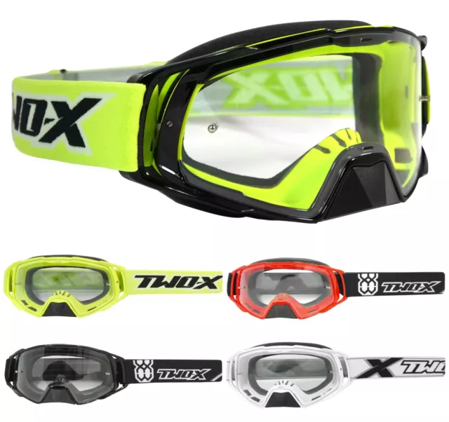 Motocross Brille TWO-X Rocket Crossbrille Enduro Cross Brille verspiegelt blau 3