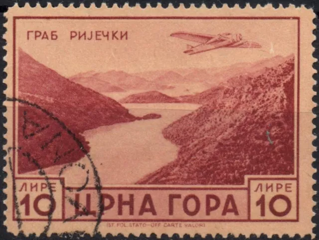 ITALIA Occupazione MONTENEGRO 1943 - Posta Aerea -  Usato 10 L. #S#JOM