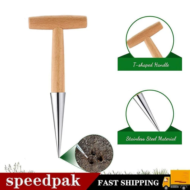 Holz & Stahl Garten Dibber Pflanzbirne Blume Wurzel C7V8 CS Stanztiefe T0E3