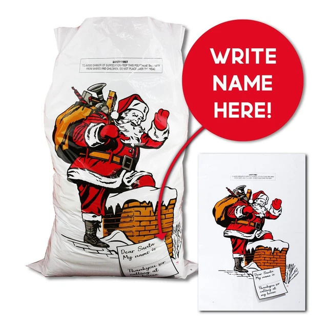 4 Giant Santa Stocking Sacks Jumbo Father Christmas Large Xmas Gift Present Bag