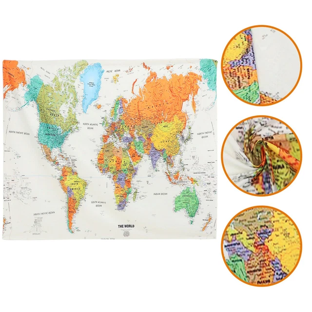 Tapiz Mapa Mundial Tapiz De Distribución Geográfica Volante