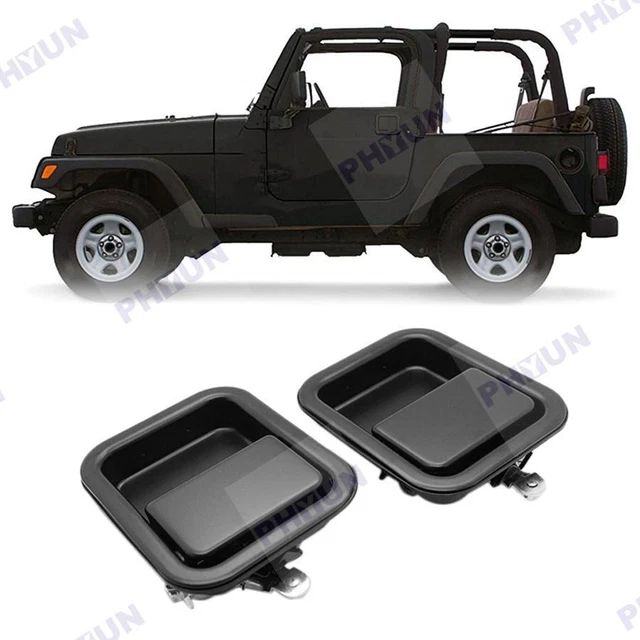 For Wrangler 1991-2006 YJ TJ Outside Door Handle PAIR Full Door HEAVY DUTY METAL