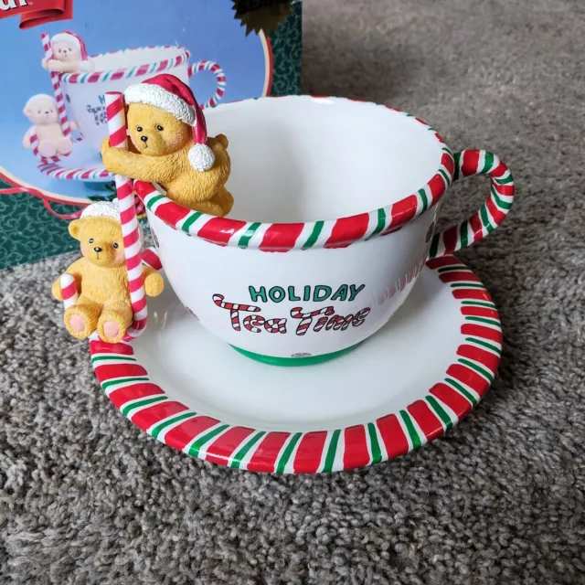 Vintage - 1998 Sears Mr Christmas Animated Musical Peppermint Tea Cup, with Box