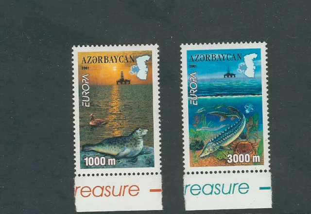 Aserbaidschan 2001 Dichtung, Sturgeon, Qualle (Scott 714-715) VF MNH