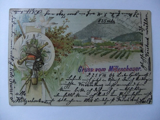 AK , Gruss vom Milleschauer , 1904