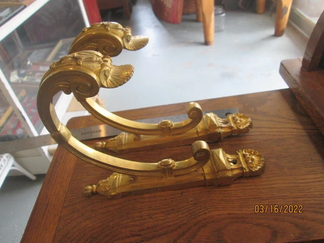 Antique- Victorian- Curtain Rod- Pair- Bronze- Very Ornate