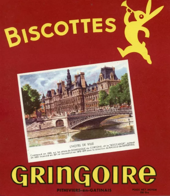 Buvard / Publicitaire // Biscottes // Gregoire // Hotel De Ville Paris