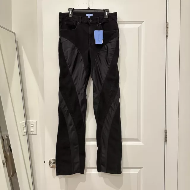 Mens Mugler x H&M black spiral jeans- size 32