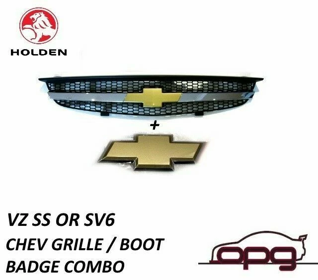 Genuine Holden Grille / Boot Badge Combo For Commodore VZ SS SV6 Chev F & R
