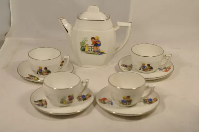 Dinette Porcelaine Ancien Art Deco Antique Porcelain Coffee Set Doll House