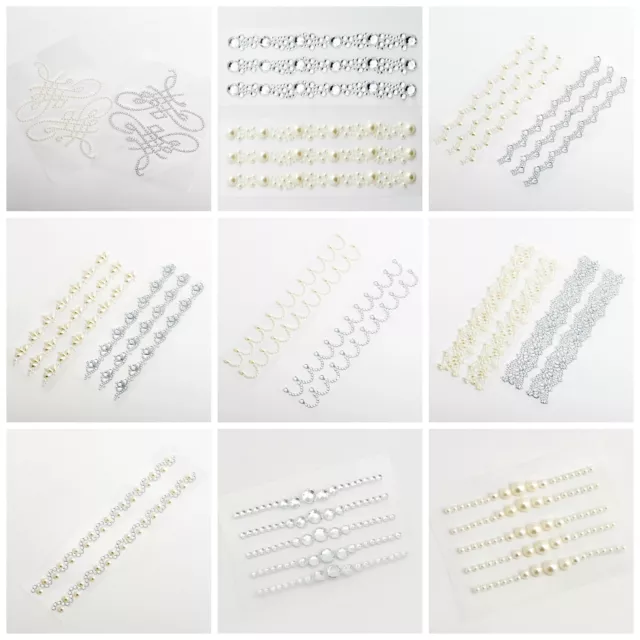 Sheet Self Adhesive Craft Rhinestone Strips Stick on Crystal Embelishment