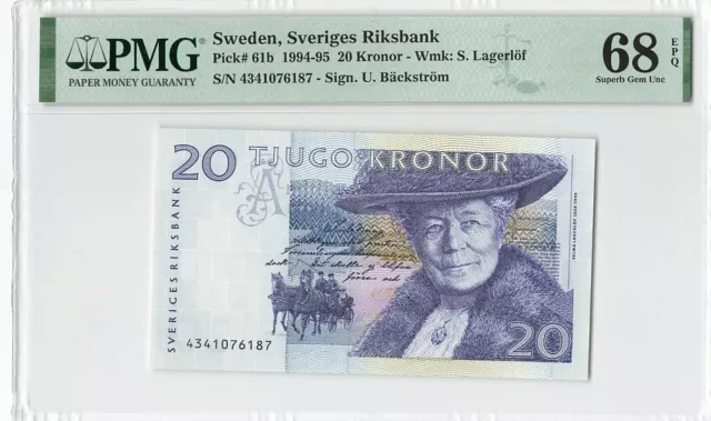 Sweden 20 Kronor 1994 P-61b PMG 68 EPQ