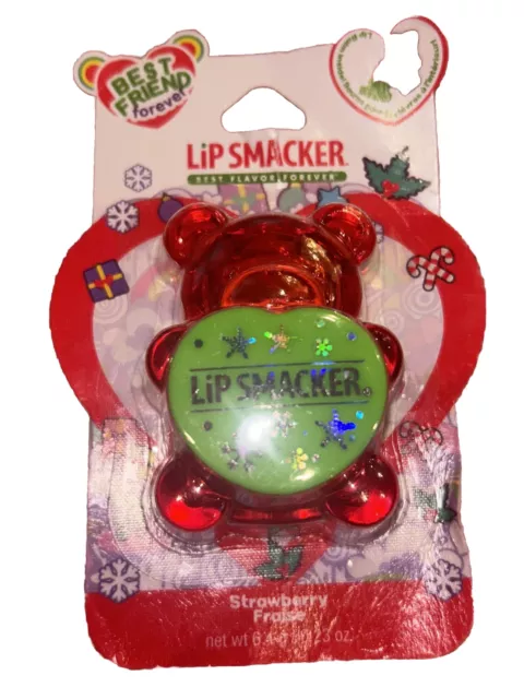 Lip Smacker BFF Sugar Bear Lip Balm, Red Strawberry Fraise Clear & Glossy
