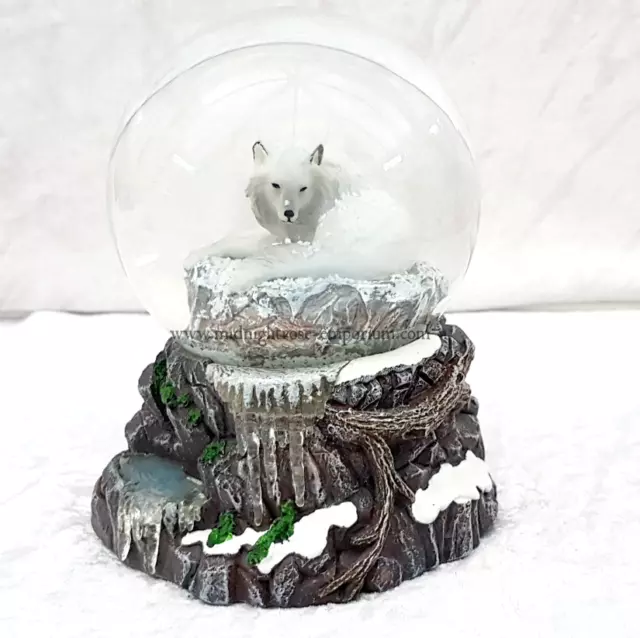 Guardian of the North White Wolf Snow Globe Figurine Lisa Parker Nemesis Now