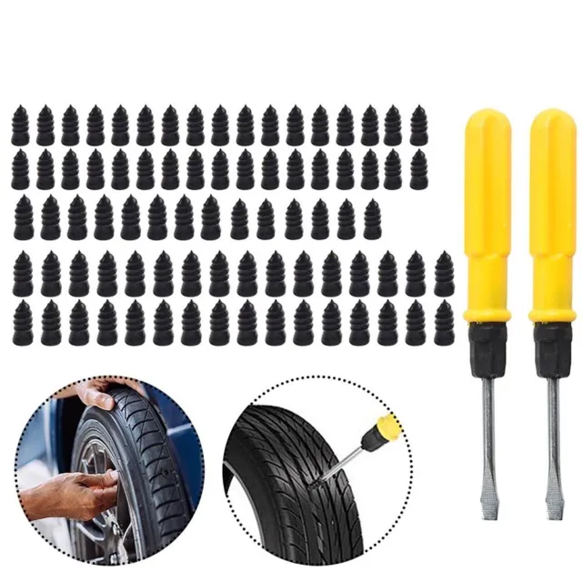 Efficiente kit di riparazione pneumatici fai da te con 80 pz chiodi e cacciavite