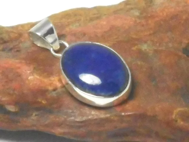 Oval LAPIS  LAZULI  Sterling  Silver  925  Blue Gemstone  Pendant