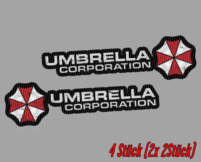 4 Stück UMBRELLA CORPORATION Sticker Aufkleber Laptop Tuning Logo Emblem Corp