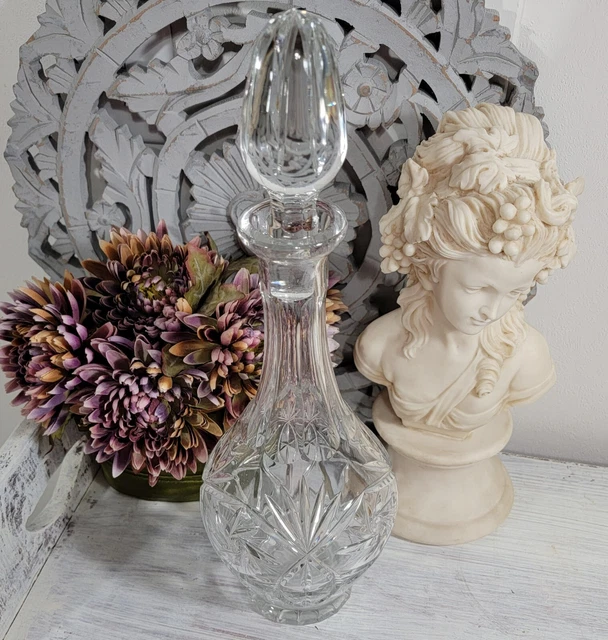 American Brilliant Star of David Lead Cut Crystal Wine Liquor Drink Decanter