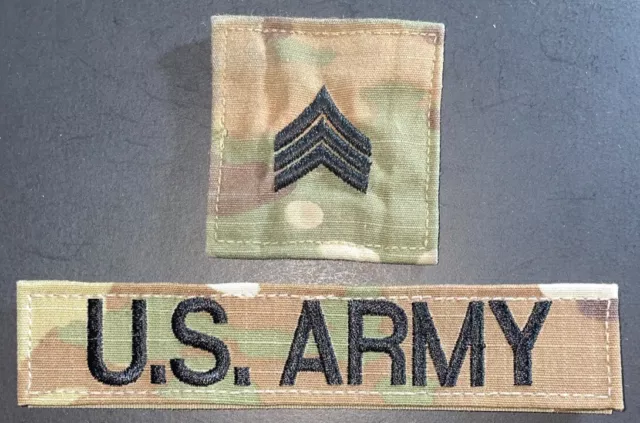 LOT OF 2 U.S. Army Name tape OCP W2 Scorpion Multicam Hook & Loop Patch New