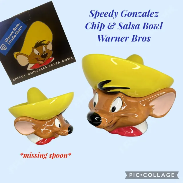 Looney Tunes Speedy Gonzales  Chip & Dip Bowl Vtg Warner Bros 1999 *read* w Box