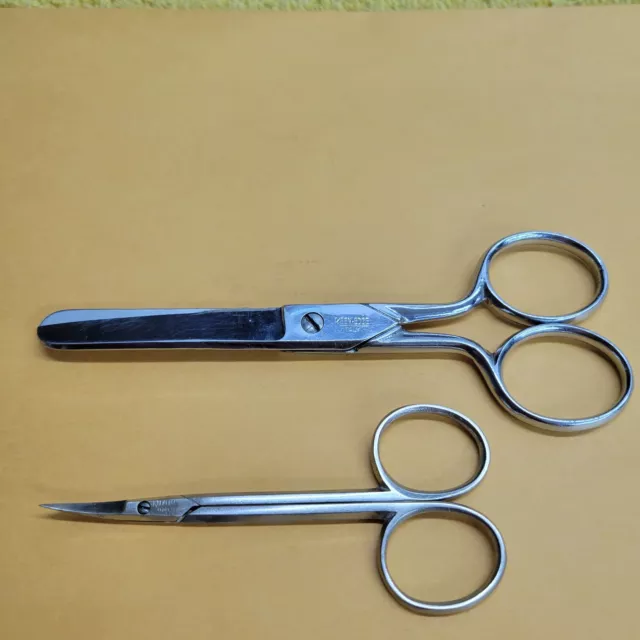 Vintage Keen Edge Lot of 2, Cuticle #140 and Sewing #295 Scissors Made in Italy