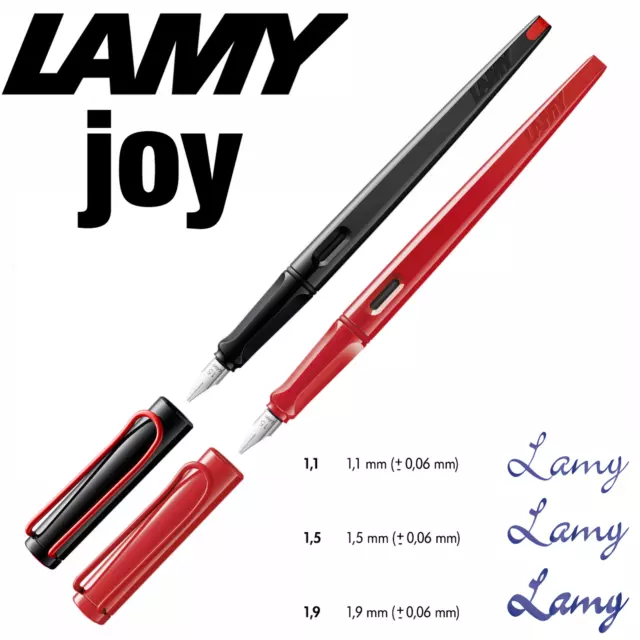 LAMY joy Calligraphy Fountain Pen - Black, Strawberry - Italic 1.1mm 1.5mm 1.9mm