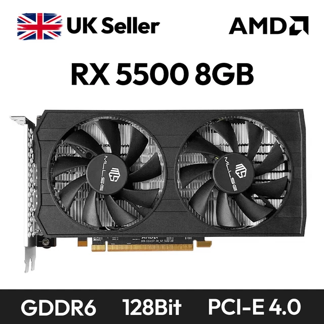 AMD RADEON RX 5500 8GB GDDR6 128Bit GPU Graphics Card Gaming PC £106.99 ...