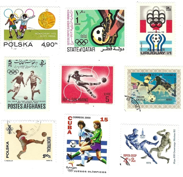 Kleine Sammlung -  Fußball bei Olympischen Spielen, 9 Marken