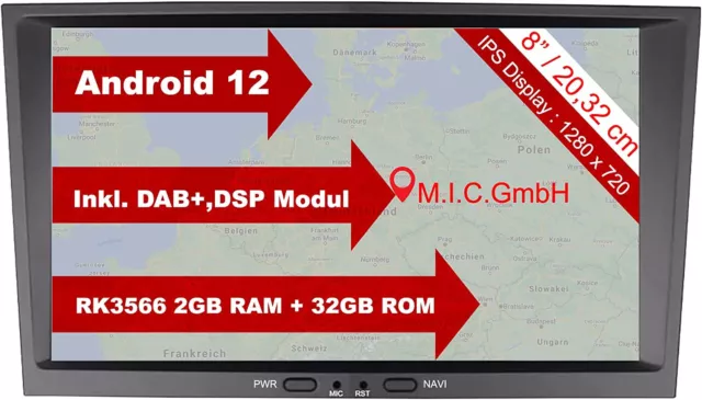 M.I.C. AO8-Lite Android 12 Autoradio mit Navi Ersatz für Opel Antara Astra H