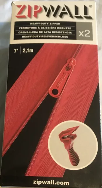 NEW! Zipwall 7 feet Heavy- Duty Zippers 2pk, HDAZ2 Fast Free shipping.