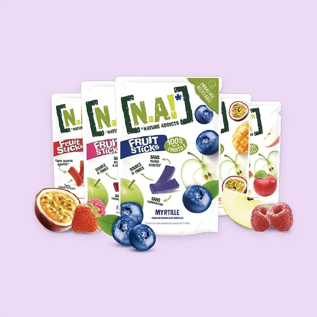 N.A! Nature Addicts - Sachet de Fruit Sticks Framboise 40g - 100% Issu de Fruits 3