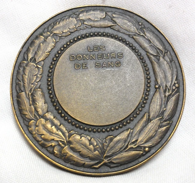 Medaille Art Deco Reconnaissance Les Donneurs De Sang Signee Maurice Delannoy 2