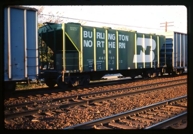 Railroad Slide - Burlington Northern #440150 Hopper Car 1988 Hinsdale IL Train