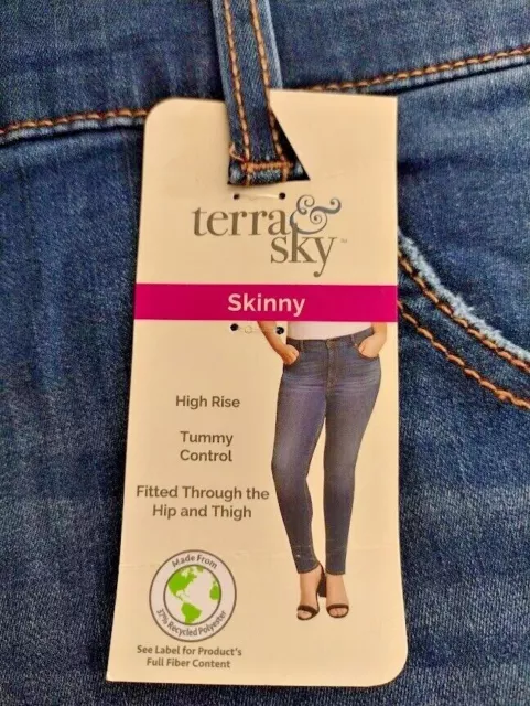 Terra & Sky Women's Medium Wash Plus Size Skinny Jeans MANY SIZES