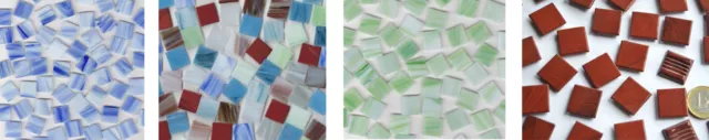 50 Stück Glas Mosaiksteine marmoriert 2x2cm MIT MULTI-RABATT ca.145g Farbauswahl