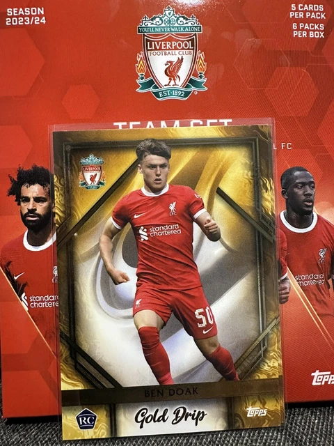 TOPPS LIVERPOOL TEAM Set 2023 2024 Ben Doak RC Rookie Gold Drip 