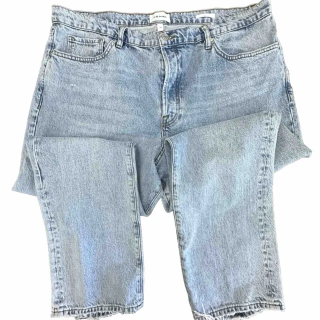 FRAME Denim Jeans Womens 34 Blue Distressed Le Slouch Boyfriend Pants