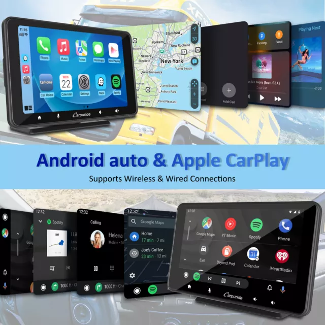 Carpuride 2023 7'' Wireless Apple CarPlay Android Auto Car Radio Touch Screen 2