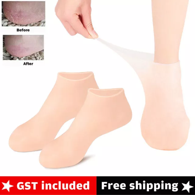 1 Pair Foot Care Socks Spa Silicone Moisturizing Gel Anti Cracking Anti Skid AU