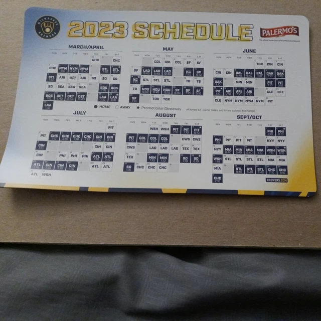 MILWAUKEE BREWERS 2024 Season Schedule 4.95 PicClick