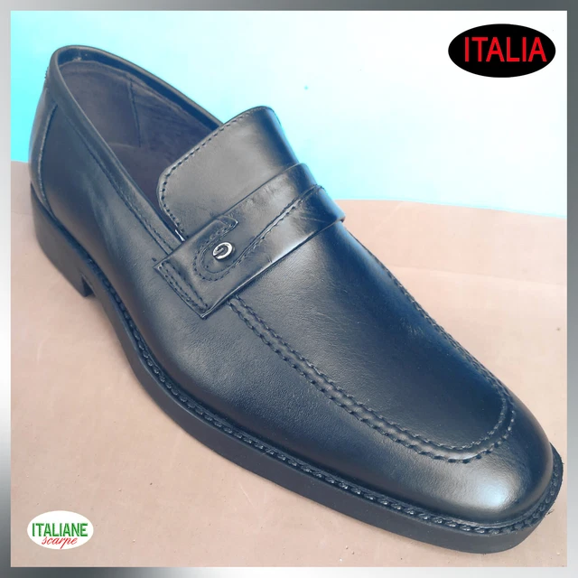 SCARPE UOMO PELLE ELEGANTI NERE CERIMONIA wedding nero mocassini
