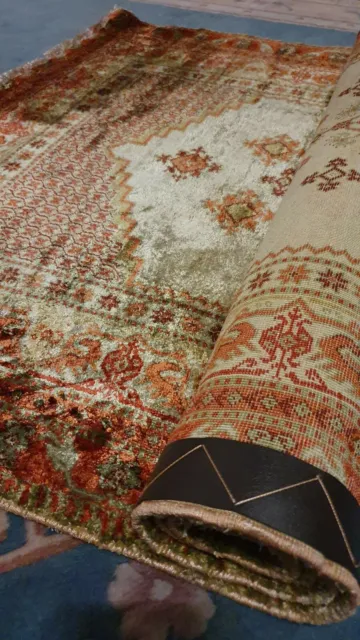 Seide Handgeknüpfter Orientteppich 149×87cm Traditioneller Tunisich Reine Seiden