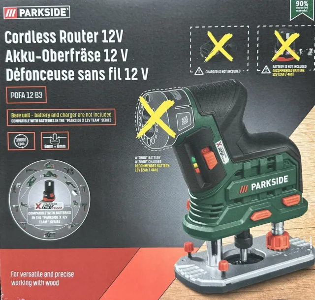 PARKSIDE X12V CORDLESS Top Milling One Hand Milling Machine 12 Volt Without  Battery and Charger £51.62 - PicClick UK