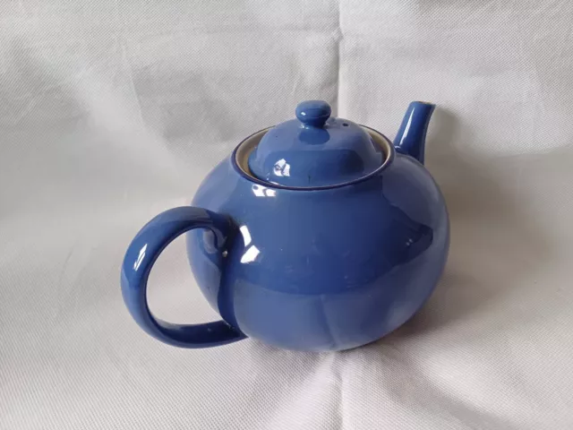 Vintage Cromwell & Morgan Fine Pottery Blue Teapot with Lid 3