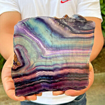 1.7LB Natural Rainbow Fluorite Crystal Quartz Piece Healing Specimen Stone
