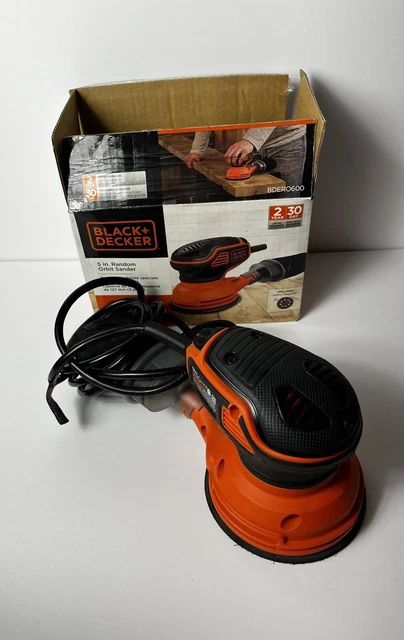 Black Decker BDERO600 5 Inch Random Orbit Sander Orange Black CORDED (Pre-owned)